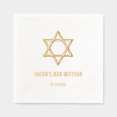 Moderne ster van David Bar Mitswa Gold Folie Servetten (Voorkant)