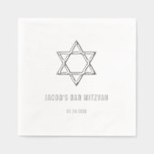 Moderne ster van David Bar Mitswa Silver Folie Servetten (Voorkant)