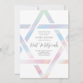 Moderne ster van David Pastel Bat Mitzvah Kaart (Voorkant)
