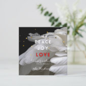 Moderne ster Vrede Vreugde Liefde Veren Kerstmis Feestdagenkaart (Staand voorkant)