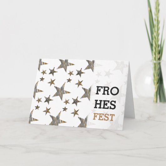 Moderne Sternen Karte Feestdagen Kaart (Voorkant)