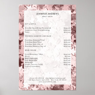 Moderne, sterren glam salon prijslijst Poster