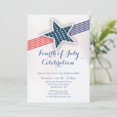 Moderne sterren & Stripes 4 juli uitnodiging (Staand voorkant)