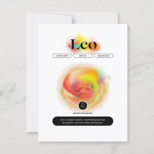Moderne Sterrenbeeld Leeuw Citaat   Element Vuur Briefkaart
