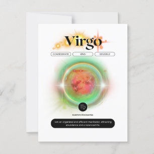 Moderne Sterrenbeeld Maagd Citaat Aarde Element Briefkaart