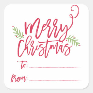 Moderne Sticker met heldere kerstcadeautjes voor p