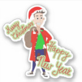 Moderne Sticker Santa Claus (Voorkant)