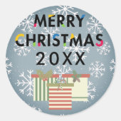 Moderne Sticker voor prettige kerstsnowflakes (Voorkant)