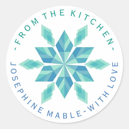 Moderne Stickers voor kerstwinter Snowflake Kitche (Voorkant)