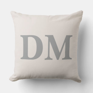 Moderne stijl initialen Cool grote letters Grijs Buitenkussen