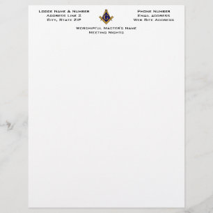 Moderne stijl Masonic Lodge Letterhead Briefhoofd Ontwerp
