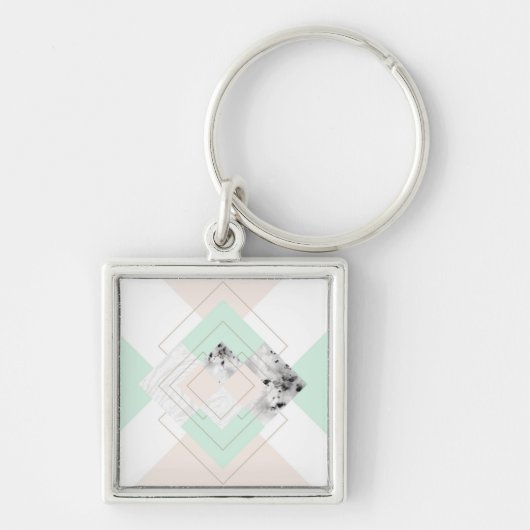 Moderne stijlgeometrische vormgeving sleutelhanger (Voorkant)