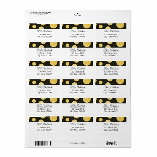 Moderne Stijluitnodiging Etiket (Full Sheet)