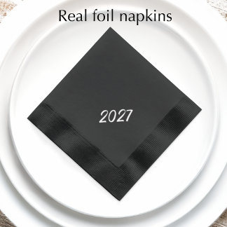 Moderne stijlvolle aangepaste 2027 Nieuwjaarsfeest Folie Servetten