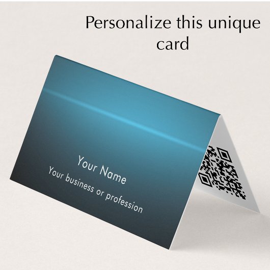 Moderne stijlvolle aangepaste tekst QR-code techno Visitekaartjes