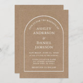 Moderne , stijlvolle arch Kraft Wedding Kaart (Voorkant / Achterkant)