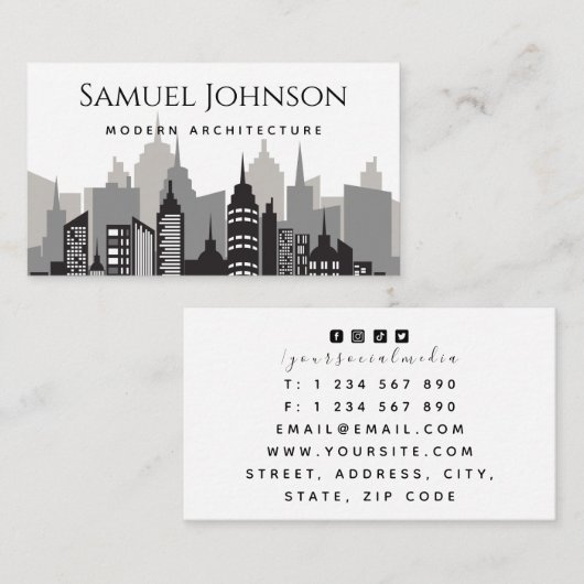 Moderne Stijlvolle Architectuur Uptown House Archi Visitekaartje (Voorkant / Achterkant)