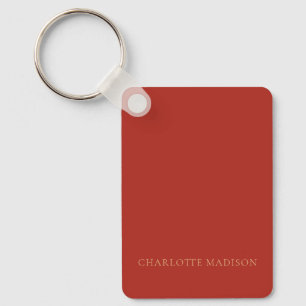 Moderne stijlvolle baksteen rode trendy minimalist sleutelhanger
