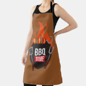Moderne, stijlvolle BBQ Time grill-kok cool bruin Schort (Insitu)
