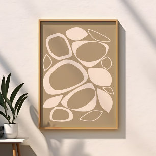 Moderne Stijlvolle Beige Crème Abstract Patroon Poster