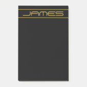 Moderne stijlvolle bewerkbare gouden tekst & lijns post-it® notes (Voorkant)