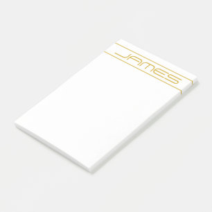 Moderne stijlvolle bewerkbare gouden tekst & lijns post-it® notes