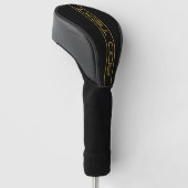 Moderne stijlvolle bewerkbare gouden tekst & strep golfheadcover (Schuin)