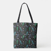 Moderne stijlvolle bladpatroon canvas tas (Achterkant)