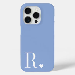 moderne stijlvolle blauwe monogram initiaal iPhone 15 pro case