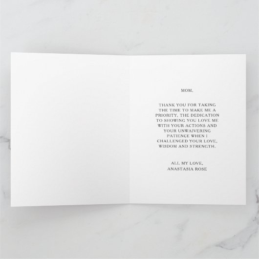 Moderne stijlvolle bloemige gelukkige Moederdagkaa Kaart (Binnen)