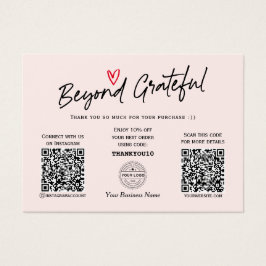 Moderne, stijlvolle, Blush-netwerkkaart QR-code Visitekaartje