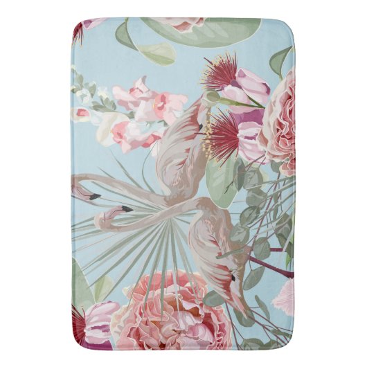 Moderne, stijlvolle, botanische Flamingo garden bl Badmat (Voorkant Verticaal)