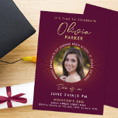 Moderne stijlvolle Bourgogne Afstuderen uitnodigin Aankondiging