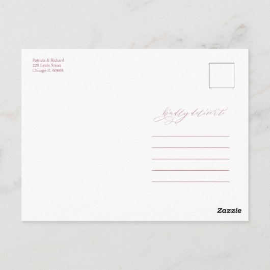 Moderne, stijlvolle bruiloft bespaart de datum waa briefkaart (Achterkant)