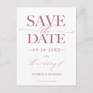 Moderne, stijlvolle bruiloft bespaart de datum waa briefkaart