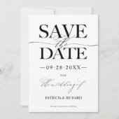 Moderne, stijlvolle bruiloft bespaart de datum waa kaart (Voorkant)