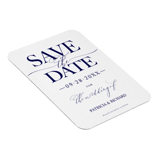 Moderne, stijlvolle bruiloft bespaart de datum waa magneet (Rechterzijde)