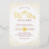 MODERNE STIJLVOLLE BRUILOFT confetti marsala goud Folie Uitnodiging (Voorkant)