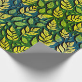 Moderne stijlvolle bruine herfstbladeren cadeaupapier (Hoek)