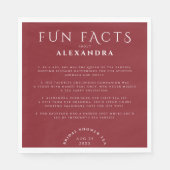 Moderne stijlvolle burgundy monochrome feiten brui servet (Voorkant)