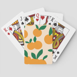 Moderne stijlvolle citrusvruchten sinaasappels pat pokerkaarten