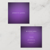 Moderne stijlvolle Clean Paarse Sjabloon Professio Vierkante Visitekaartje (Voorkant / Achterkant)