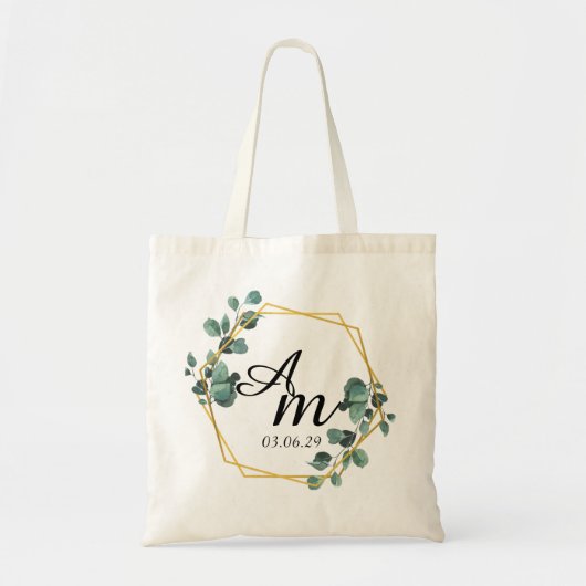 Moderne Stijlvolle Cool Monogram Initiaal Letter Tote Bag (Voorkant)