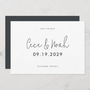 Moderne, stijlvolle, eenvoudige typografische brui save the date
