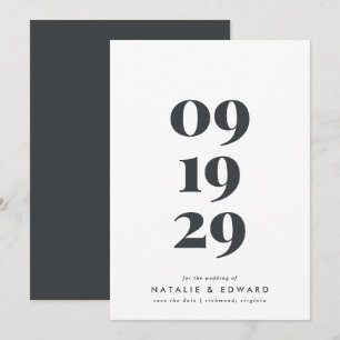 Moderne, stijlvolle, eenvoudige typografische brui save the date