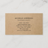 Moderne stijlvolle, elegante Kraft-papierstijl Visitekaartje (Achterkant)