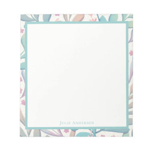 Moderne stijlvolle elegante pastelbloem notitieblok