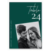 Moderne Stijlvolle Emerald Green trouwfoto Kaart (Voorkant)