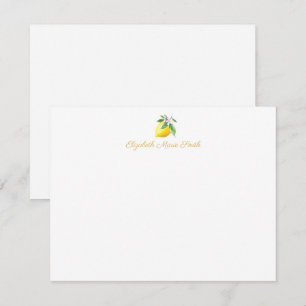 Moderne, stijlvolle Floral gele botanische leemon Notitiekaartje