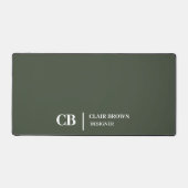 Moderne Stijlvolle Forest Green Monogram Bureaumat (Voorkant)